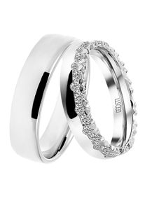 DOOSTI Trauring "Schmuck Geschenk Silber 925 Trauring Ehering Partnerring LIEBE", 50,mit Zirkonia, Silber 925 (Sterlingsilber), 5,0mm, silber, Silber