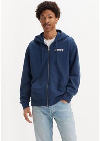Levi's LEVI'S Herren Sweatjacke "RELAXED GRAPHIC ZIPUP", blau, casual, Gr. XL, bedruckt, Sweatware, Obermaterial: 100% Baumwolle, Sweatjacken, mit großem