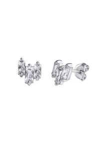 Vivance Damen Paar Ohrstecker "925-Sterling Silber rhodiniert Zirkonia", ONE-SIZE, Silber 925 (Sterlingsilber), weiß, Silber 925 (Sterlingsilber),