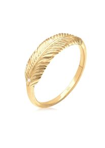 Elli Damen Fingerring "Silberring Feder 925 Sterling Silber", 52mm, ohne Stein, Silber 925 (Sterlingsilber), 2mm, gold, Silber 925 (Sterlingsilber),