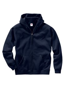 Herren Kapuzensweatjacke, blau, Gr. 4, Fruit of the Loom, 80% Baumwolle, 20% Polyester, Sweatjacken