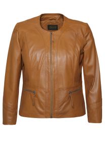 JCC Damen Bikerjacke "731-II", braun, Gr. 48, Obermaterial: 100% Leder, Schaf / Futter: 100% Baumwolle / Ärmelfutter: 100% Polyester, Jacken