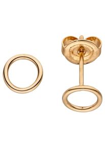 Jobo Damen Paar Ohrstecker "Kreis", Edelstahl, rosa, Edelstahl, Ohrringe, Edelstahl roségoldfarben