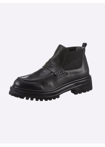 Heine Damen Stiefelette, Gr. 40, schwarz, Leder, Glattleder, modisch, Schuhe