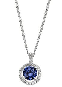 Firetti Damen Kette mit Anhänger "Schmuck Geschenk Silber 925 Halsschmuck Halskette Panzerkette Kreis", Silber 925 (Sterlingsilber), blau, Silber 925