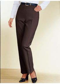Classic Basics Damen Bügelfaltenhose, braun, Gr. 28, unifarben, 100% Polyester, Hosen