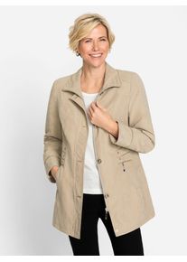 CLASSIC Damen Langjacke, beige, Gr. 46, unifarben, 89% Polyester, 11% Polyamid, Jacken