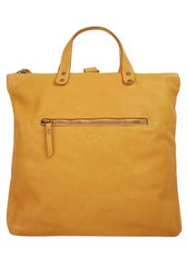 CLUTY Damen Umhängetasche, gelb, Leder, vintage, Taschen, echt Leder, Made in Italy