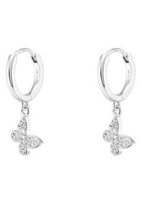 UNIKE JEWELLERY Damen Paar Creolen "HOOP MIX&MATCH BUTTERFLY SCHMETTERLING, UK.AR.1204.0036", Silber 925 (Sterlingsilber), silber, Silber 925