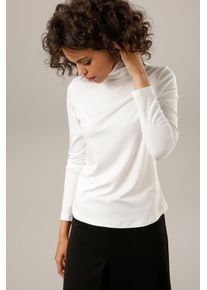 Aniston CASUAL Damen Rollkragenshirt, weiß, modisch, Gr. 34, unifarben, Single Jersey, Obermaterial: 95% Viskose, 5% Elasthan, Shirts, in