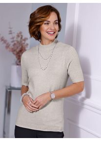 CLASSIC Damen Kurzarmpullover "Pullover", grau, Gr. 54, unifarben, 50% Viskose, 28% Polyester, 22% Polyamid, Pullover