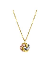 Vivance Damen Kette mit Anhänger "585/- Gelbgold tricolor strukturiert", 45cm, Gold, L: 45cm B: 9.0mm, bunt, Gold, B:9.0mm, Halsketten
