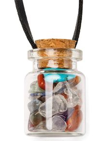 Firetti Damen Kette mit Anhänger "Schmuck Geschenk Edelsteinmix", Glas-Leder, L: 55cm B: 2mm, bunt, Glas, Leder, B:2mm, Halsketten, Made in Germany -
