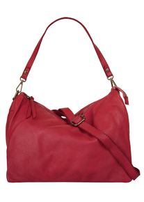 Samantha Look Damen Umhängetasche, rot, Leder, unifarben, leicht glänzend, Taschen, echt Leder, Made in Italy