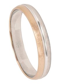 Firetti Trauring "Schmuck Geschenk Gold 375 Hochzeit Ehering Trauring "LIEBE"", 16,5, ohne Brillant, Weißgold 375-Roségold 375, 4mm, rosa, Weißgold
