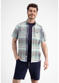Lerros Herren Kurzarmhemd "Lerros Halbarmhemd, kariert", blau, Gr. M, 100% Baumwolle, Hemden