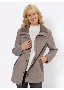 Casual Looks Damen Langjacke, grau, Gr. 38, meliert, 100% Polyester, Jacken