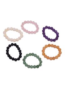 Firetti Damen Ring-Set "Multipack Schmuck Geschenk Damenring Zugband Edelstein Farbstein", 10 g, Material, 4mm, bunt, Material, Fingerringe, mit