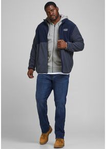 Jack & Jones PlusSize Herren Kapuzensweatjacke "BASIC SWEAT ZIP HOOD", grau, Basic, Gr. XXXL, JACK & JONES PLUSSIZE, Obermaterial: 85% Baumwolle, 15% Polyester,