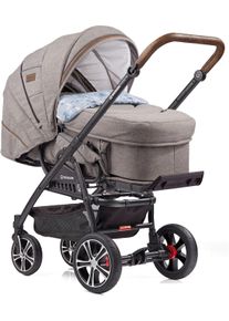 Gesslein Baby Kombi-Kinderwagen "F4 Air+ mit Tragetasche C2 Compact, Stein meliert/Lama", schwarz, Kinderwagen, Design & Handarbeit aus Deutschland