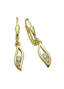Vivance Damen Paar Ohrhänger "333 Gold 4x Zirkonia weiß", ONE-SIZE, Gold, gelb, Gold, Ohrringe