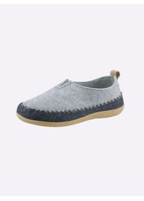 Waldläufer WALDLÄUFER Damen Hausschuh, Gr. 37, blau, Textil, Basic, Schuhe