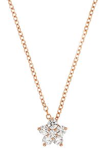 Amor Damen Kette mit Anhänger "Sparkling Star, 2012816", mit Zirkonia, Silber 925 (Sterlingsilber), L: 45cm, rosa, Silber 925 (Sterlingsilber),