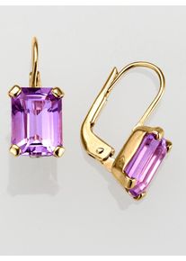 Lady Damen Paar Ohrstecker, Amethyst ct, Metall, gold, Metall, Ohrringe