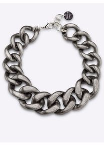 Heine Damen Collier, silber, modisch, Kunststoff, Metall, Halsketten