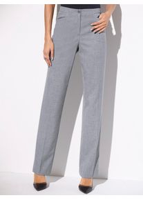 COME ON Damen Bügelfaltenhose, grau, Gr. 80, unifarben, 65% Polyester, 32% Viskose, 3% Elasthan, Hosen