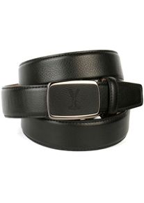 Anthoni Crown Damen Ledergürtel, schwarz, Gr. 100, unifarben, Leder, Gürtel, mit Golf-Prägung, Ton in Ton Steppung