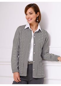 CLASSIC Damen Strickjacke, grau, Gr. 38, unifarben, 100% Polyacryl, Strickjacken