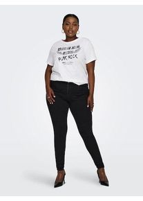 Only CARMAKOMA Damen Skinny-fit-Jeans "CARPOWER MID PH UP SK DNM REA3659 NOOS", schwarz, casual, Gr. 54, Denim/Jeans, Obermaterial: 92% Baumwolle, 6%