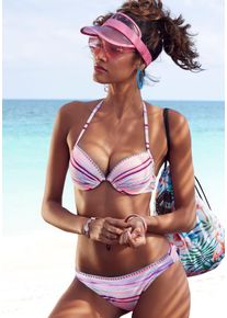Venice Beach Damen Push-Up-Bikini, rosa, Gr. 42, Polyamid, Bikini-Sets, mit Häkelkanten am Cup und an der Hose