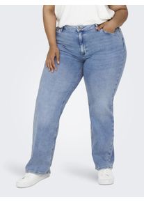 Only CARMAKOMA Damen Weite Jeans "CARWILLY HW WIDE DNM TAI006", blau, casual, Gr. 42, Denim/Jeans, Obermaterial: 92% Baumwolle, 6% Elastomultiester,