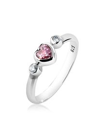 NENALINA Damen Fingerring "Bandring Herz Cubic Zirkonia Edelstein 925 Silber", 52mm,mit Steinen, Silber 925 (Sterlingsilber), 2mm, silber, Silber 925