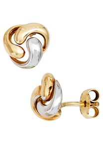 Jobo Damen Paar Ohrstecker, Gelbgold 333, gold, Gelbgold 333, Ohrringe, Knoten 333 Gold bicolor