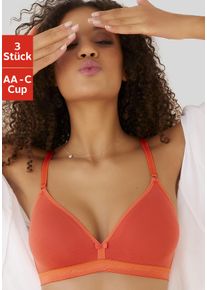 Petite Fleur Damen Bralette-BH, Gr. 75, orange, Jersey, Obermaterial: 75% Baumwolle, 15% Elasthan, 10% Polyester, klassisch, BHs, ohne Bügel im