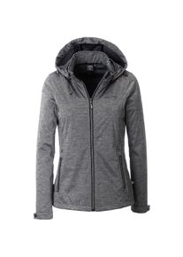 DEPROC Active Damen Softshelljacke "CLAUD PEAK WOMEN", grau, casual, Gr. 38, 100% Polyester, Jacken, mit abnehmbarer Kapuze