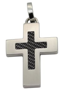 Firetti Damen Ketten-Anhänger "Schmuck Geschenk Halsschmuck Anhänger für Halskette Kreuz", Edelstahl-Carbon, 5,75 g, schwarz, Edelstahl, Carbon,
