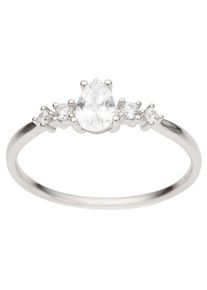 Firetti Damen Fingerring "Schmuck Geschenk Gold 333 Damenring Goldring", 16, Weißgold 333, 1,5mm, weiß, Weißgold 333, Fingerringe, mit Zirkonia