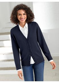 Casual Looks Damen Strickjacke, blau, Gr. 38, unifarben, 50% Baumwolle, 50% Polyacryl, Strickjacken