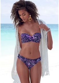 Bruno Banani Damen Bügel-Bandeau-Bikini, rosa, Gr. 34, bedruckt, gepunktet, Microfaser, Bikini-Sets, bedruckt und in Wickeloptik