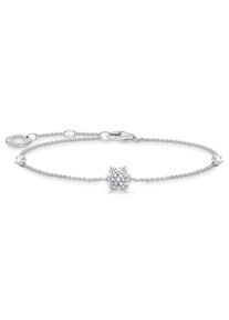 Thomas Sabo Damen Armband "Schneeflocke mit weißen Steinen, A2082-051-14-L19V", 19, Silber 925 (Sterlingsilber), bunt, Silber 925 (Sterlingsilber),