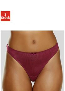 Petite Fleur Damen String, Gr. 36, rot, Microfaser, Spitze, Obermaterial: 96% Polyamid, 4% Elasthan, Unterhosen, mit Spitze hinten