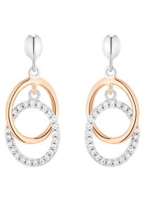 Amor Damen Paar Ohrstecker "Kreise, rund, 2022611", Silber 925 (Sterlingsilber), gold, Silber 925 (Sterlingsilber), Ohrringe, mit Zirkonia (synth.)