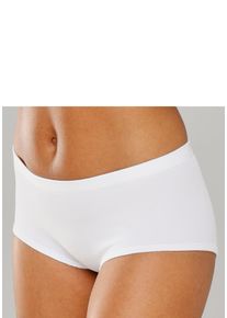 Lascana Damen Hipster, Gr. 32, weiß, Jersey, Obermaterial: 58% Baumwolle, 39% Polyamid, 3% Elasthan, Unterhosen, aus angenehm weicher Baumwolle