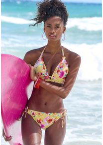Sunseeker Damen Triangel-Bikini-Top "Mila", gelb, Gr. 34, floral, Microfaser, Polyamid, Microfaser, Bikini-Oberteile, im floralen Design