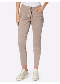 Heine Damen Bequeme Jeans, beige, Gr. 36, unifarben, 72% Baumwolle, 26% Lyocell, 2% Elasthan, Jeans