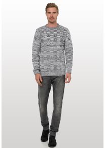Rusty Neal Herren Strickpullover, weiß, casual, Gr. L, unifarben, 70% Polyacryl, 30% Baumwolle, Pullover, mit dezenter Musterung und Strick-Design